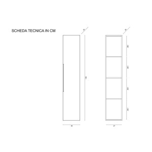 Pensile bagno Burano L30xH150 in mdf e pvc verde