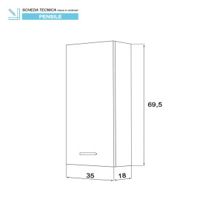 Pensile Stella 35cm in nobilitato melaminico rovere
