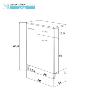 Pensile Stella 60cm in nobilitato melaminico rovere