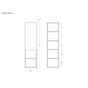 Pensile un'anta H115x30 bianco linea Light