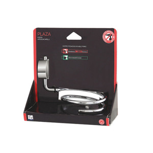 Porta asciugacapelli in acciaio cromato linea Plaza