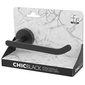 Porta rotolo in acciaio nero linea Chic Black