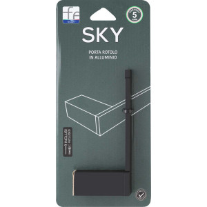 Porta rotolo in alluminio nero Sky