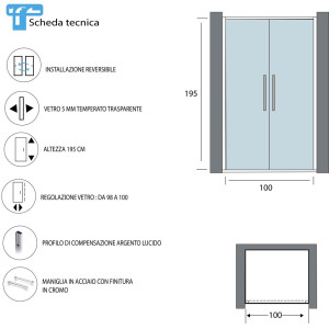 Porta Saloon 100cm linea Royal