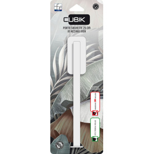 Porta salviette in acciaio inox bianco linea Cubik