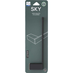 Porta salviette in alluminio nero Sky