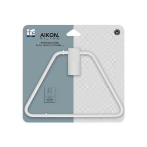 Porta salviette in cromall e alluminio bianco linea Aikon