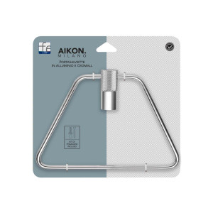 Porta salviette in cromall e alluminio cromo linea Aikon