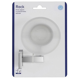 Porta sapone cromall e vetro satinato linea Rock