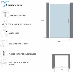 Porta scorrevole serigrafata T-Special da 100 cm