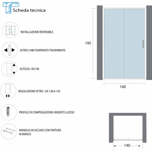 Porta scorrevole serigrafata T-Special da 140 cm