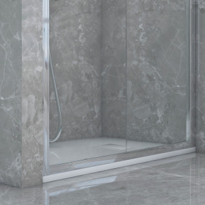 Porta scorrevole trasparente linea T-Squared da 90 cm