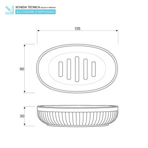 Portasapone in plastica grigio linea Colorado