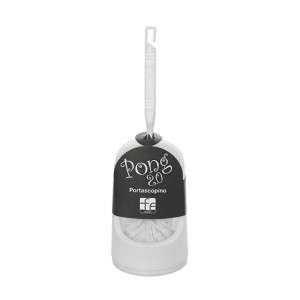 Portascopino in plastica bianco Pong