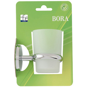 PORTASPAZZOLINO CROMO/VETRO SATINATO  BORA