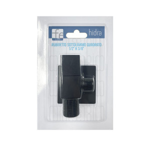 RUBINETTO SOTTOLAVABO QUADRATO NERO OPACO