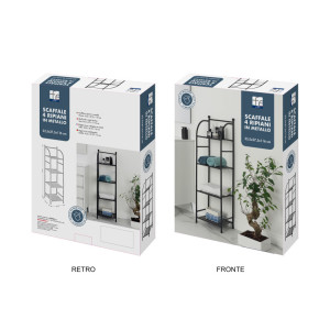 Scaffale quattro ripiani in metallo nero