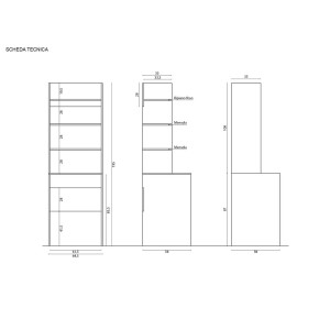 Scaffale sopralavatrice linea Prime bianco