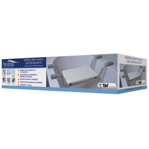 Sedile per vasca silver/bianco in alluminio e LDPE