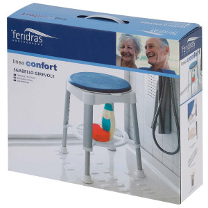 Sgabello con seduta girevole in alluminio e LDPE