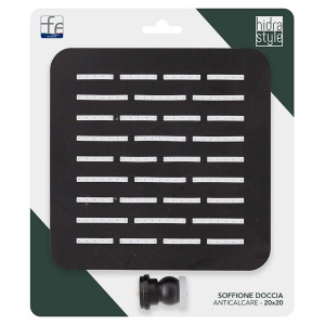 Soffione quadrato nero 20x20cm Hidra Style