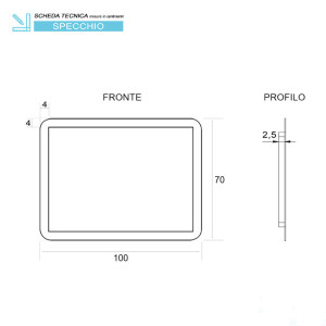 SPECCHIO LED 70X100CM RETROILLUMINATO SATINATO ANGEL