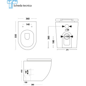 Vaso Linea T in ceramica da terra bianco opaco