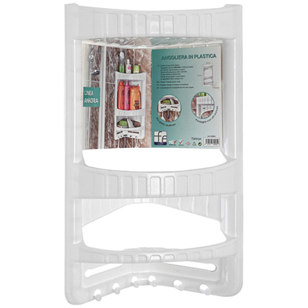 Angoliera bianca in plastica tre ripiani linea Ankora