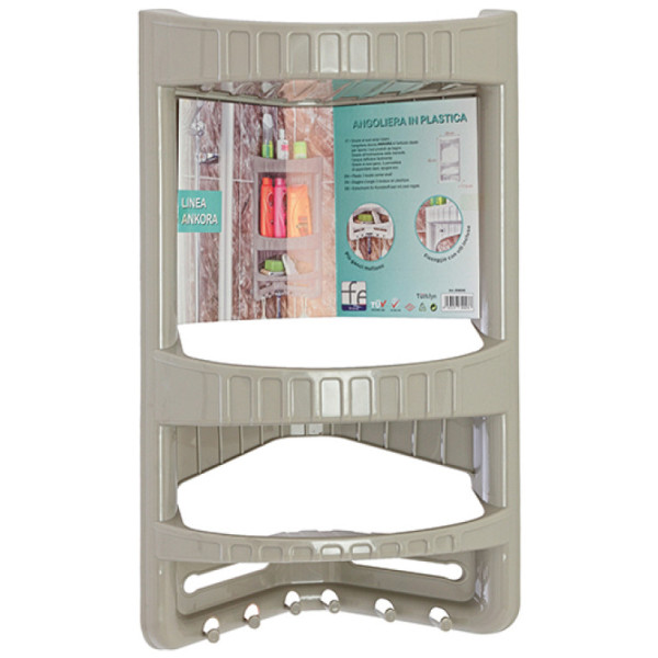 Angoliera tortora in plastica tre ripiani