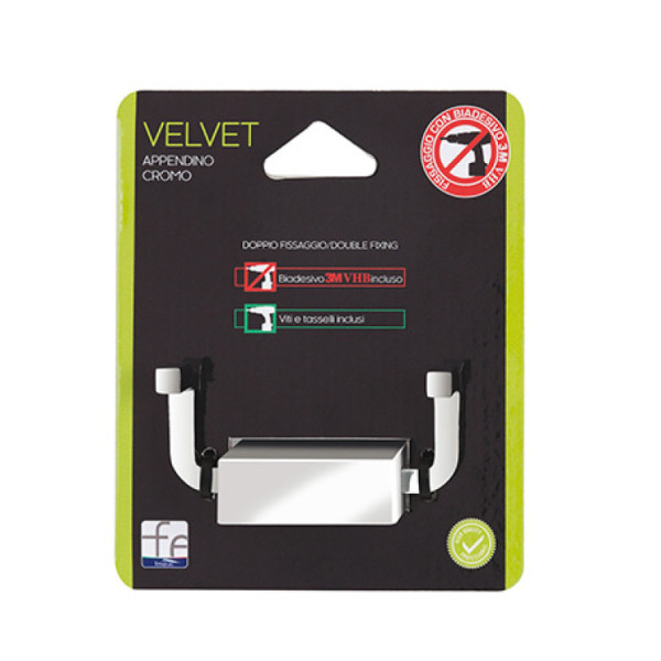 Appendino in acciaio cromato linea Velvet
