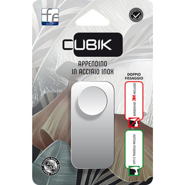 Appendino in acciaio inox cromo linea Cubik