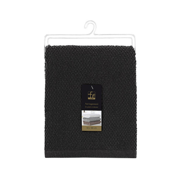 Ascigamano viso in cotone nero 55 x 100 cm