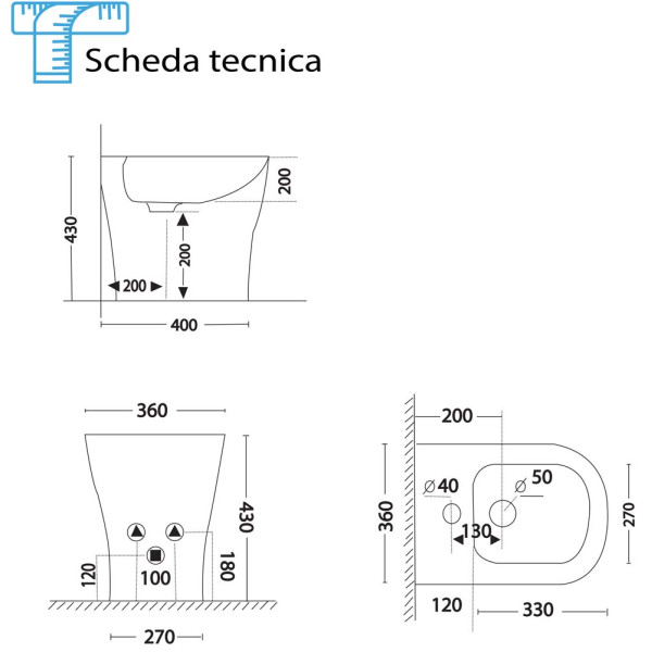 Bidet linea Kia da terra