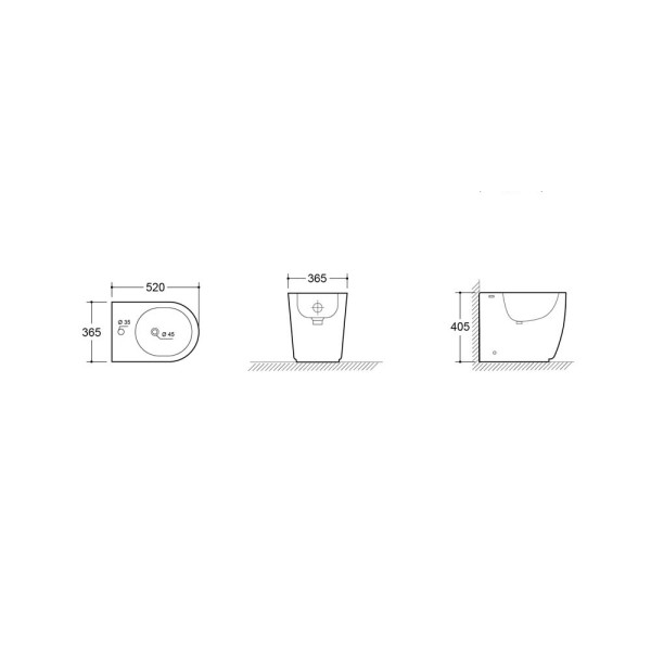 Bidet Linea Klio in ceramica da terra