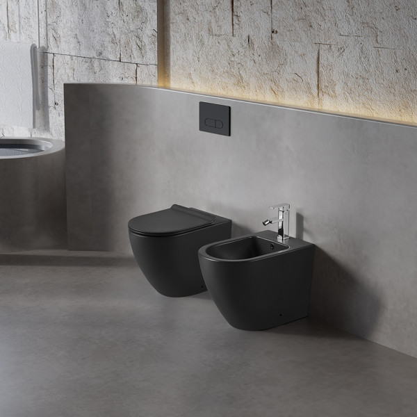 Bidet Linea T-Color in ceramica da terra nero opaco