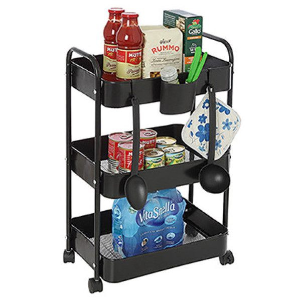 Carrello in metallo tre ripiani