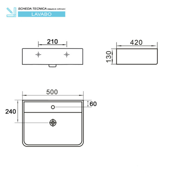 Ciotola in ceramica L50cm