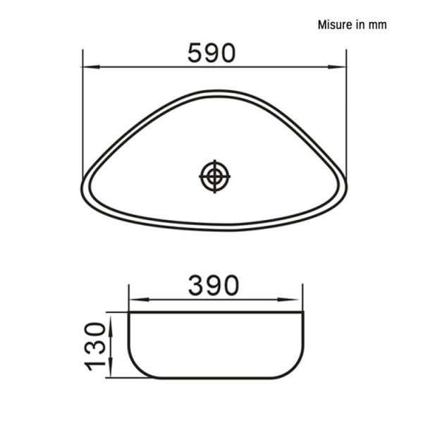 Lavabo a ciotola in ceramica 59cm