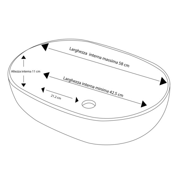 Ciotola in ceramica L60cm