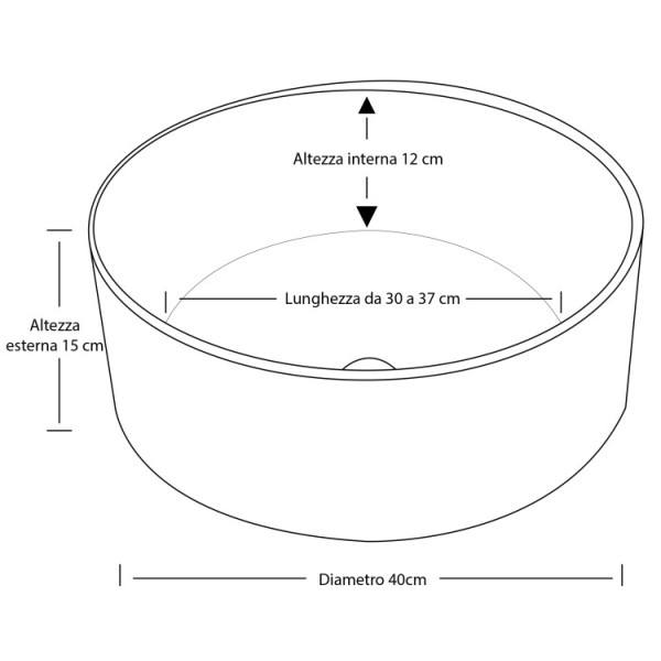Ciotola tonda in ceramica dia40cm