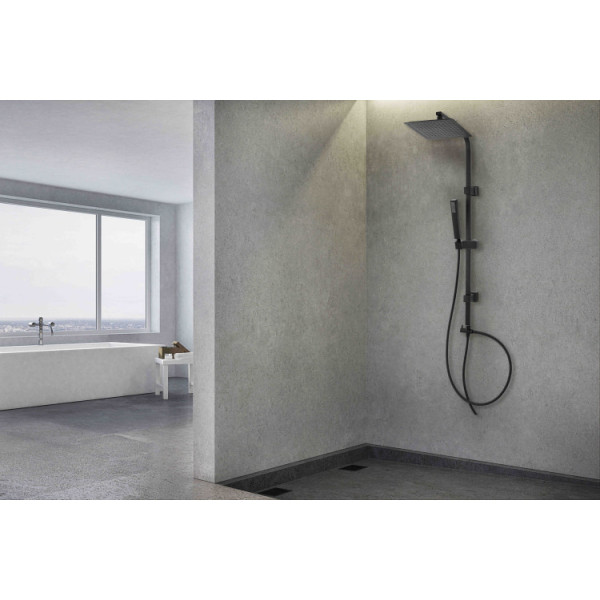 Colonna doccia in acciaio nero opaco Platinum H100cm