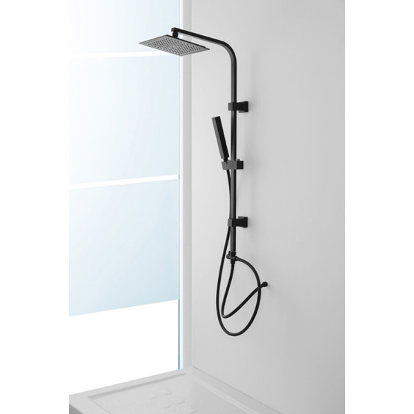 Colonna doccia in acciaio nero opaco Platinum H100cm