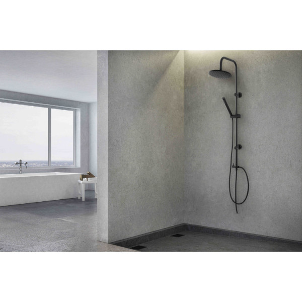 Colonna doccia in acciaio nero opaco Platinum H105cm
