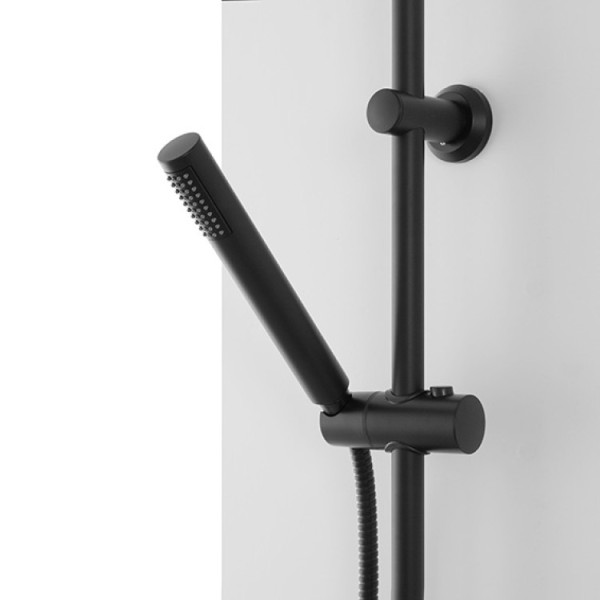 Colonna doccia in acciaio nero opaco Platinum H105cm