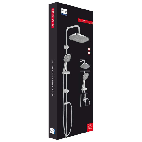 Colonna doccia Platinum H 93 cm con soffione quadrato
