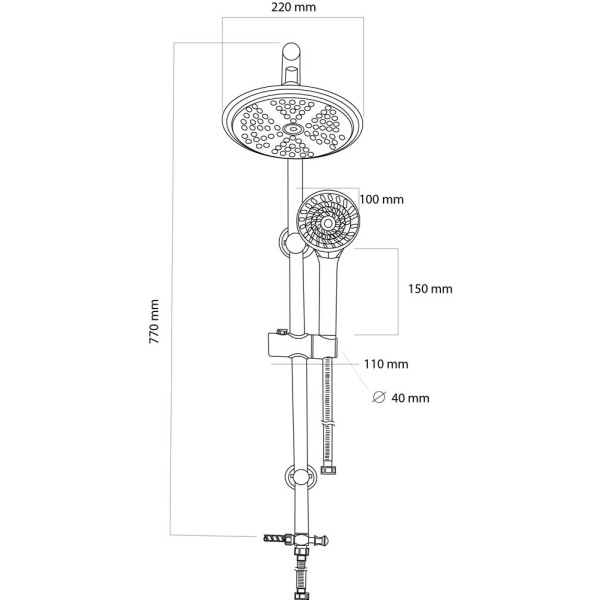 Colonna doccia Platinum H82cm
