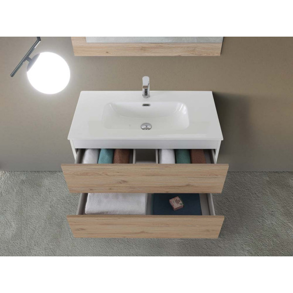 COMP. BAGNO FABULA 90CM SOSP. 2 CASS. BCO/ROV