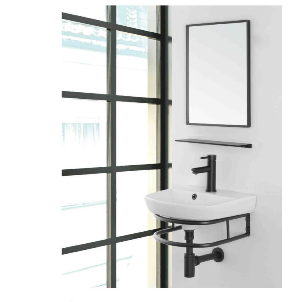 Composizione bagno Borg 45cm in metallo nero