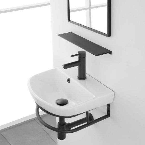 Composizione bagno Borg 45cm in metallo nero