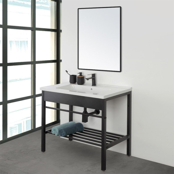 Composizione bagno Borg 80cm in metallo nero